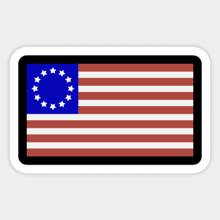 Betsy Ross flag Life, Liberty, and the Pursuit of Happiness Flag T-Shirt Sticker